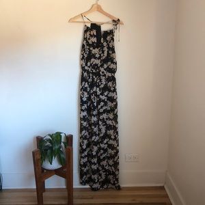 Floral halter top maxi dress